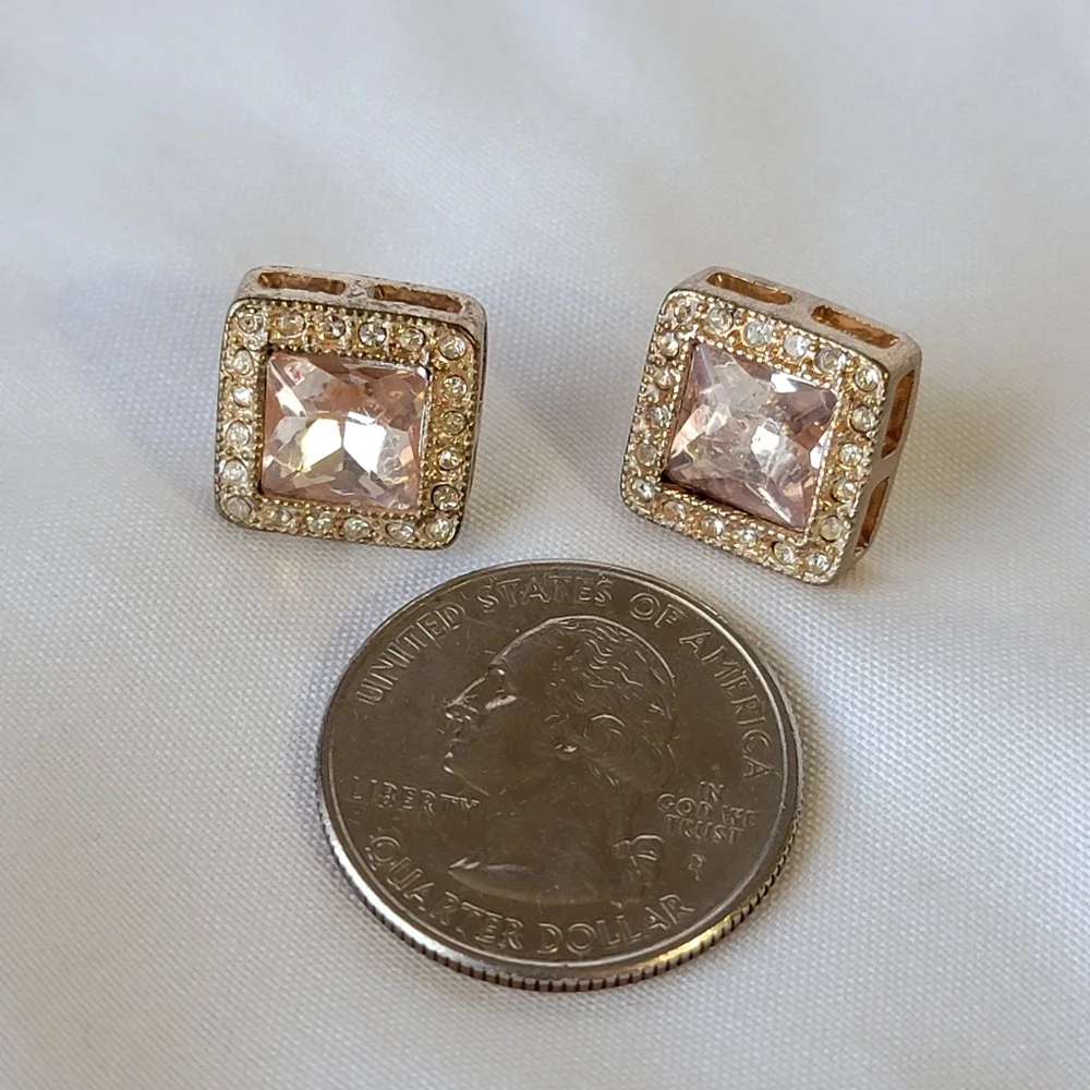 Square Stud Simulated Gemstone Earrings